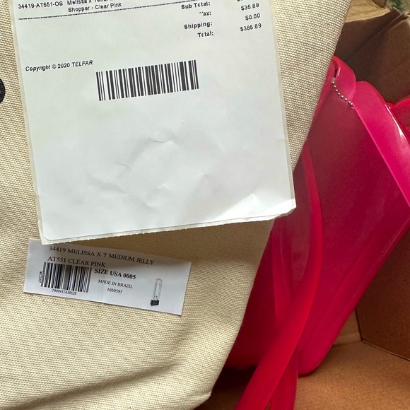 Melissa x TELFAR Pink Clear Medium Jelly Shopper - NWT - Picture 4 of 5